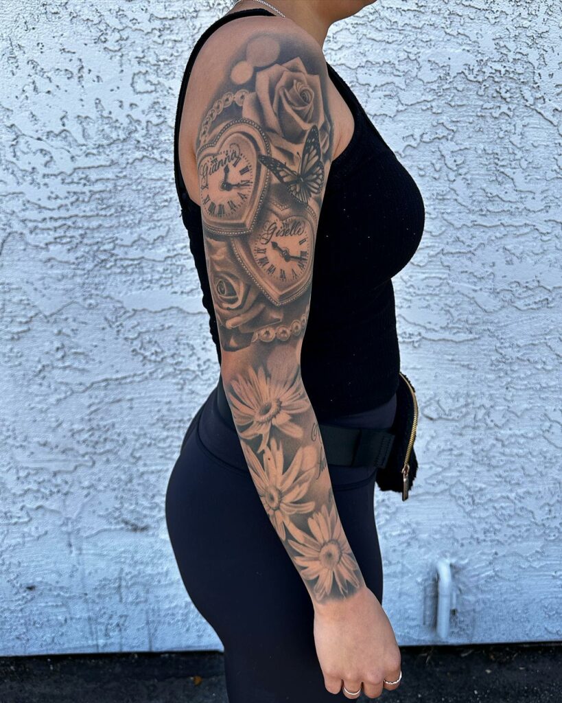 20 Amazing Tattoo Ideas For Women in 2024 24 Clock Tattoos