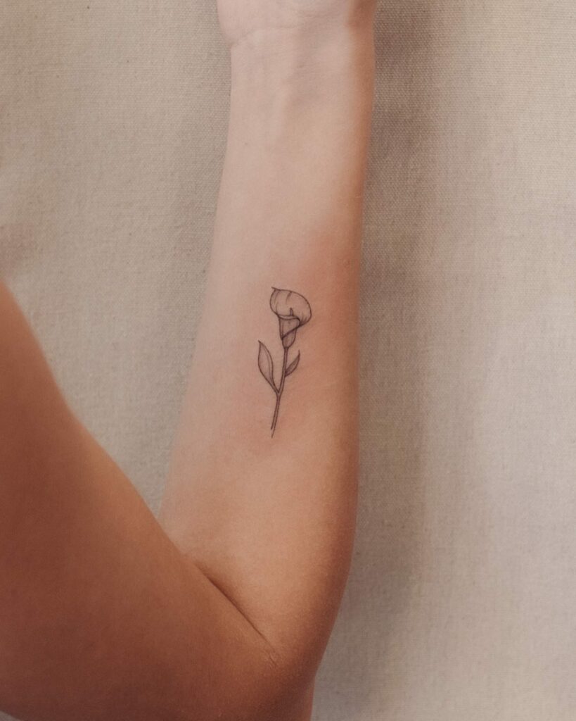 Beautiful Calla Lily Tattoo Ideas with Meanings Updated For 2024 27 Black And Gray Calla Lily Tattoo Design