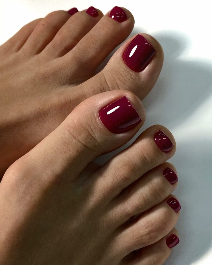 20 Latest Burgundy Pedicure Designs To Try In 2024! 21 Classic Burgundy Pedicure