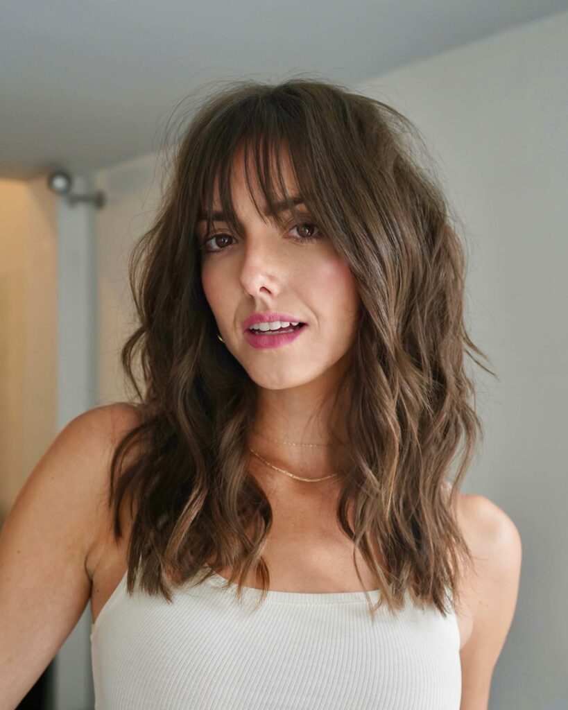 25 Long Layers With Curtain Bangs Hair Ideas to Try in 2024 24 Textured Lob with Curtain Bangs
