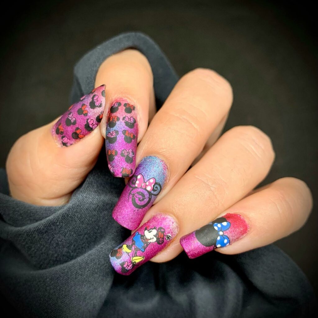 Embrace Childhood with 30 Minnie Mouse Nail Designs in 2024 31 Matte Minnie Mouse Pink Nails