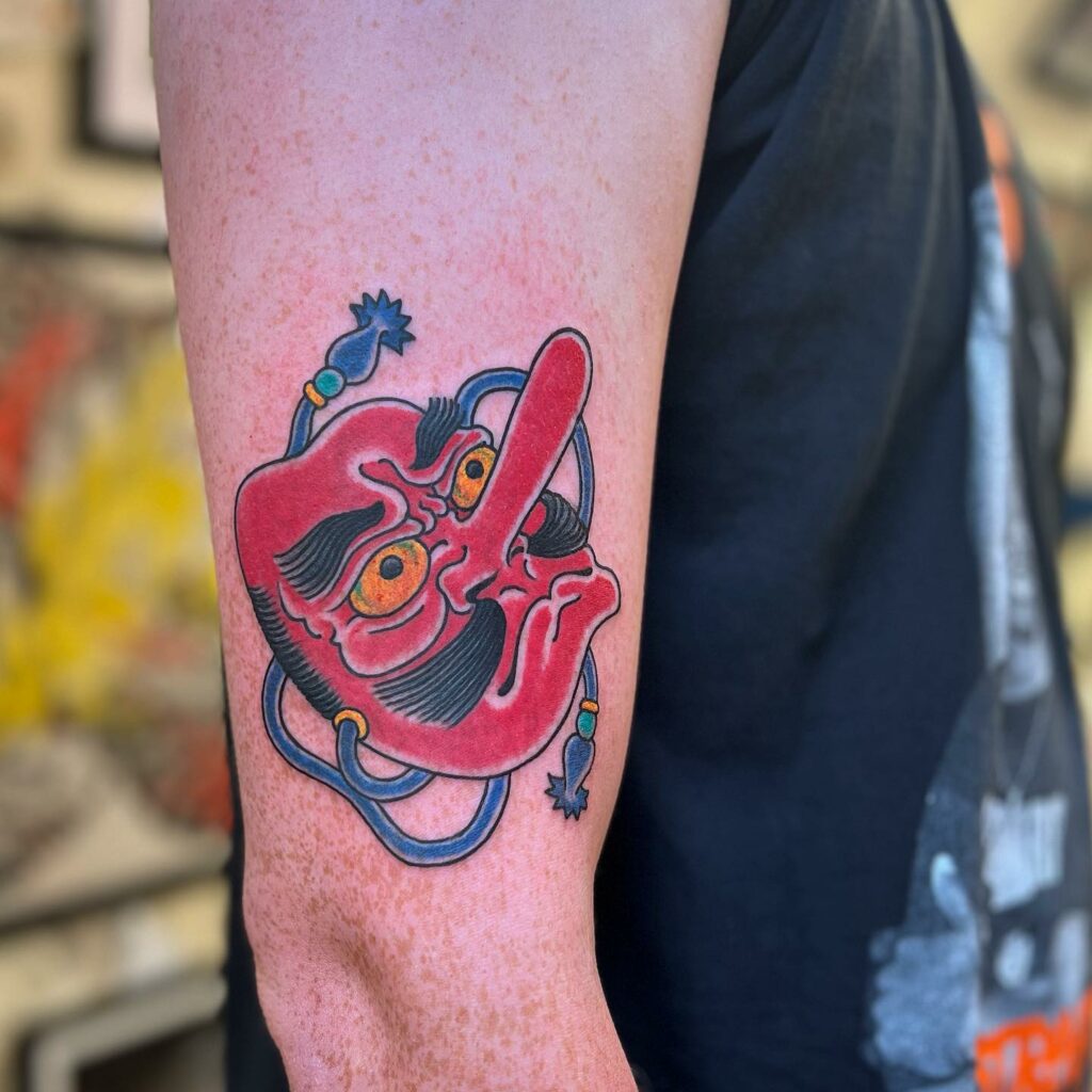 JAPANESE TATTOOS: HISTORY, MEANINGS, SYMBOLISM & DESIGNS 20 Tengu Mask Tattoo