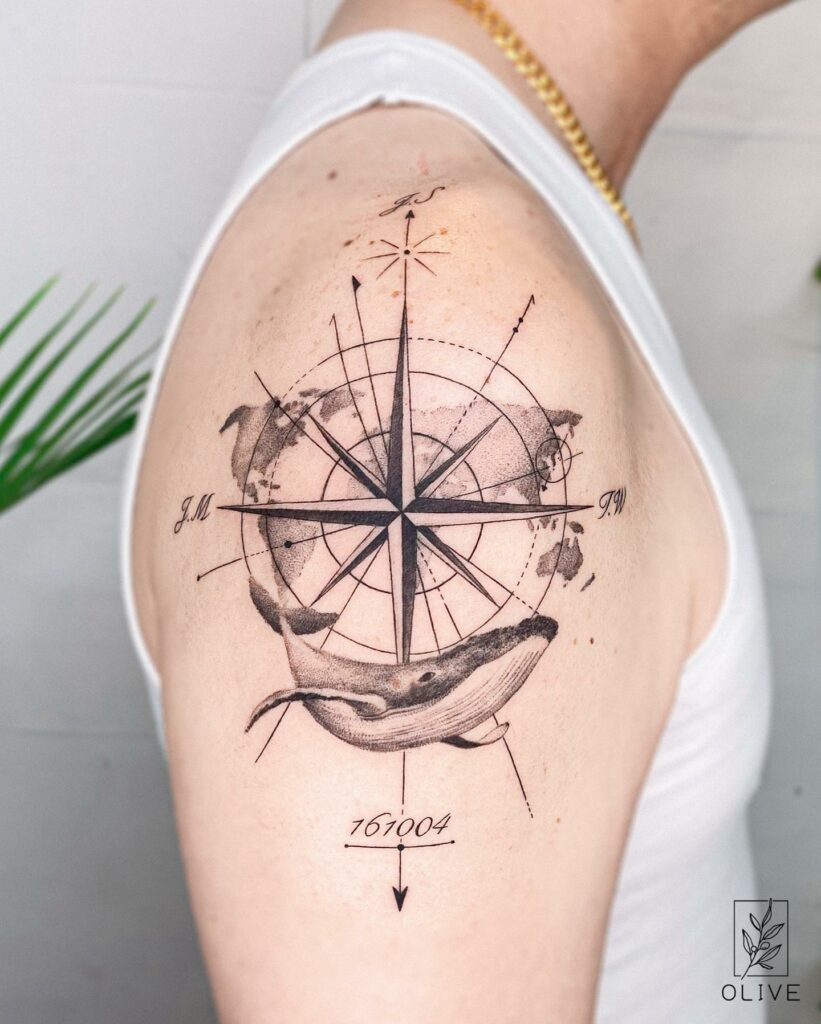 10 AMAZING COMPASS TATTOO DESIGNS TO INSPIRE YOU IN 2024! 10 Compass Tattoo