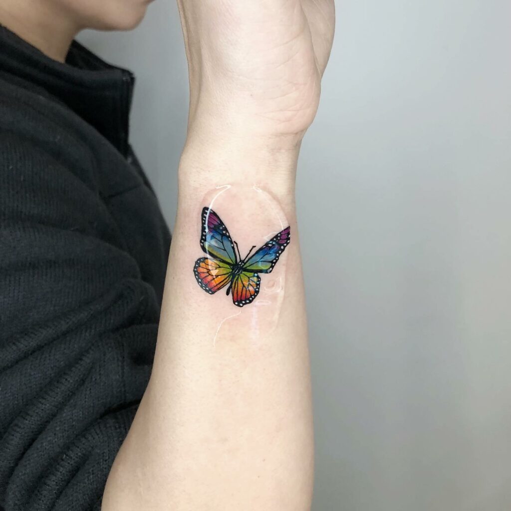 27+ Butterfly Tattoo Meanings To Inspire You! 16 Rainbow Butterfly Tattoos