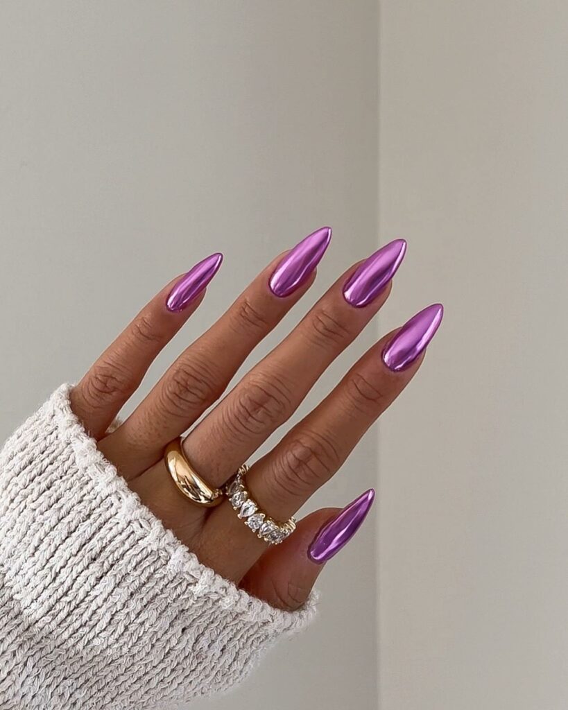 40 Latest Trendy Nail Ideas To Try In 2024! 36 Purple Metallic Trendy Nails