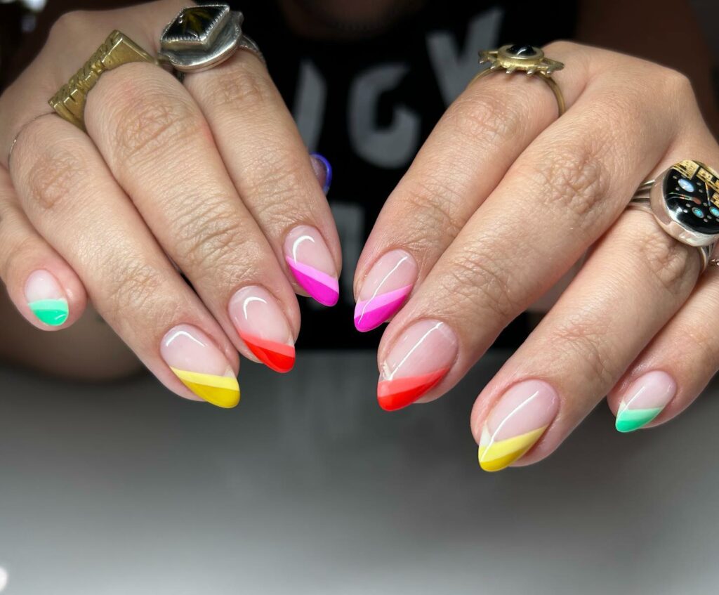22 Latest Colorful French Tip Nail Ideas To Try In 2024! 33 Double Line Side French Tip Nail Design
