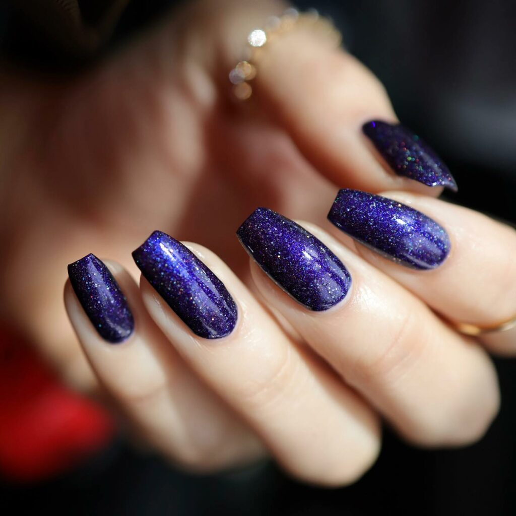 Sparkle with 35 Dark Purple Nails & Glitter in 2024 23 Elegance With A Spark