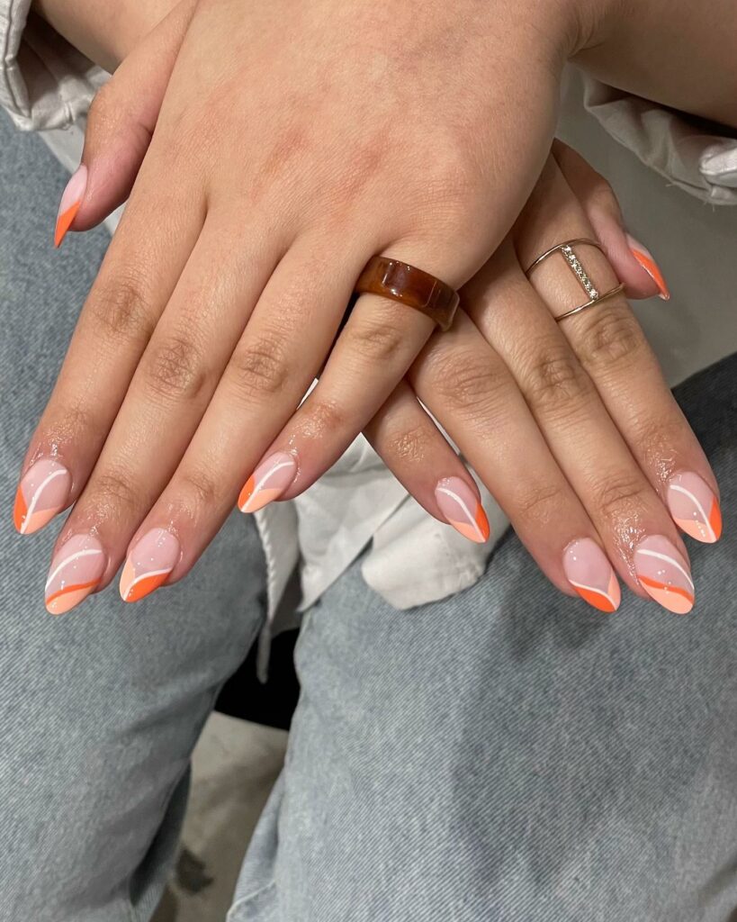 Get Peachy with 30 Peach Nail Designs for 2024 19 Two-Toned
