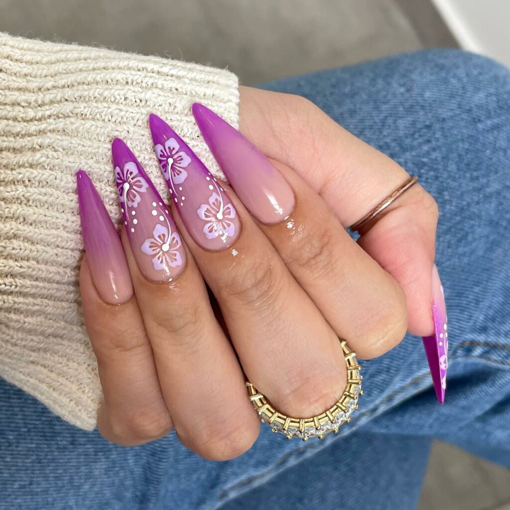Discover 35 Purple Ombre Nail Designs To Try in 2024 27 Purple Ombré With Nail Art