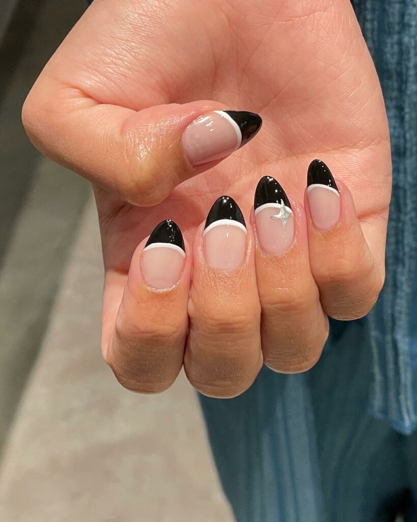 Try 30 Black French Tip Almond Nail Designs of 2024 19 Punk Barbie