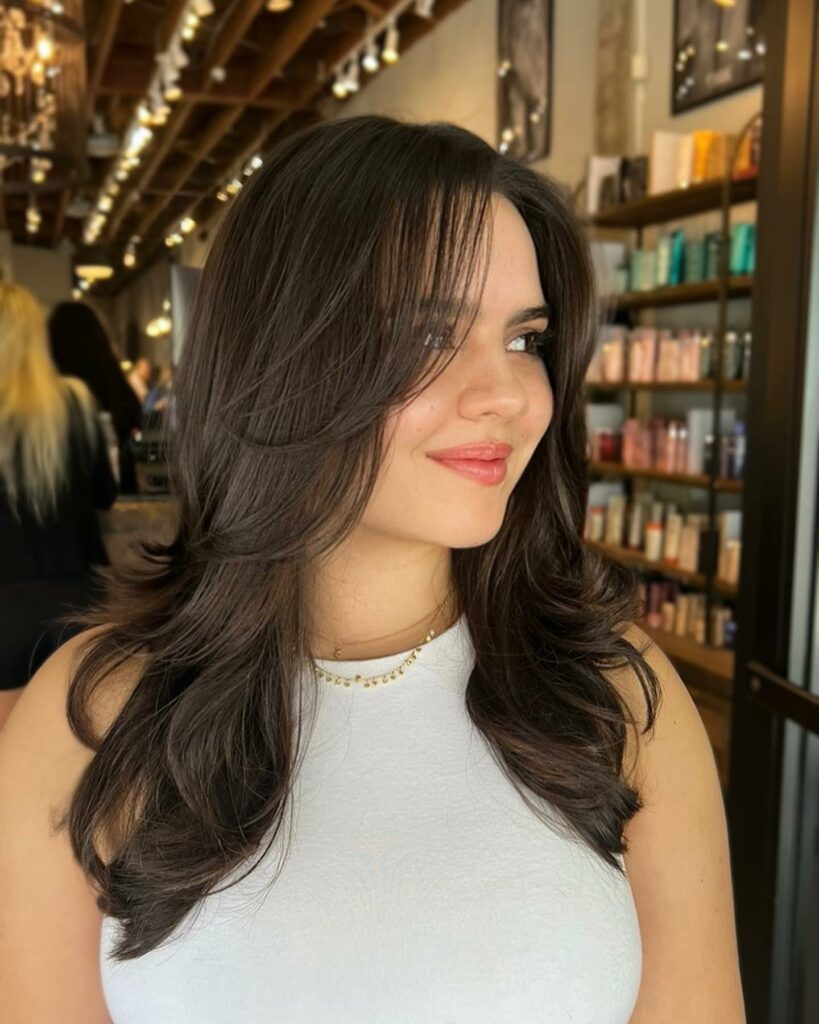 45 Wispy Long Curtain Bang Hairstyles to Try in 2024 27 Crisp Wispy Bangs