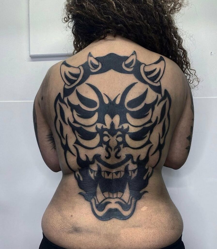 12+ BEST ONI MASK TATTOOS TO INSPIRE YOU - UPDATED 2024 18 Oni Japanese Mask Tattoo Over Back