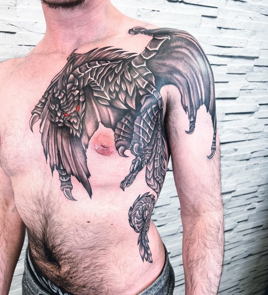 12+ Awesome Skyrim Tattoos To Inspire You in 2024 21 Skyrim dragon tattoos