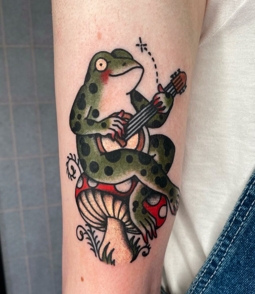 12+ Awesome COVER UP TATTOO DESIGN IDEAS To Inspire You! 14 Colorful Frog Design