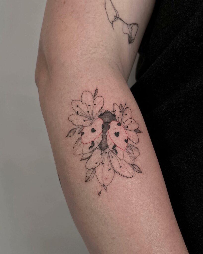 10 Best Ladybug Tattoo Ideas In 2024! 19 Floral Ladybug Tattoo