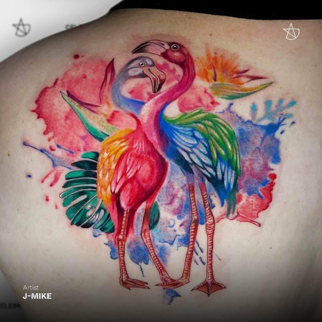 Amazing Flamingo Tattoos with Meanings To Inspire You In 2024! 14 Mum and Baby Flamingo Tattoo