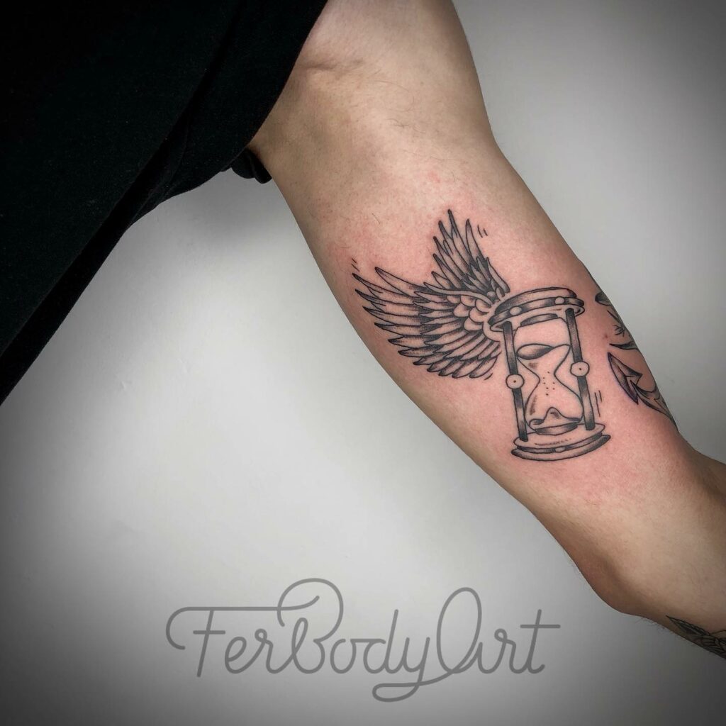 10 AMAZING HOURGLASS TATTOOS & THEIR MEANINGS - UPDATED FOR 2024 20 Winged Hourglass Tattoos
