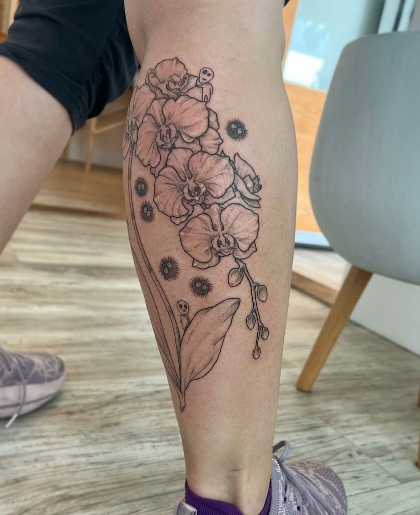 AMAZING ORCHID TATTOOS + THEIR COOL MEANINGS 30 Orchid and Dragonfly Tattoo
