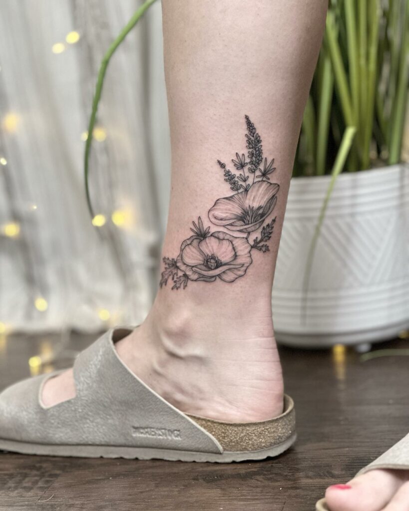10 BEST LAVENDER TATTOOS WITH MEANINGS IN 2024 27 Lavender Ankle Tattoos