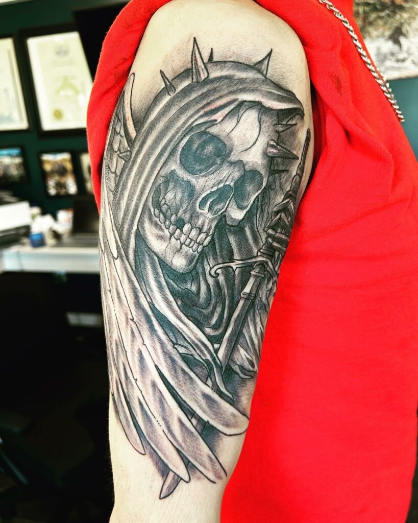 Amazing Inner Bicep Tattoo Ideas – 2024 Ultimate Guide 12 Grayscale Inner Bicep Tattoos