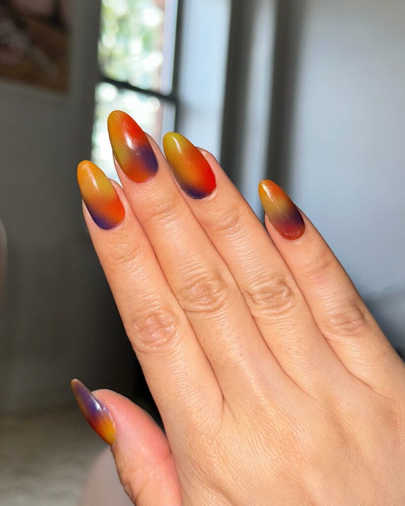 30 Latest Orange Ombre Nail Designs To Try In 2024! 45 Orange, Red And Purple Ombre Nails