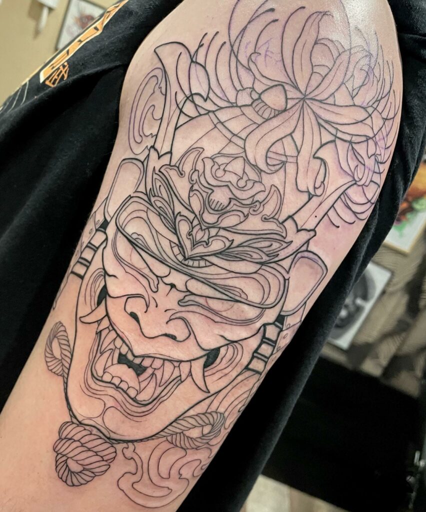 12+ BEST ONI MASK TATTOOS TO INSPIRE YOU - UPDATED 2024 13 Samurai Oni Mask Tattoo