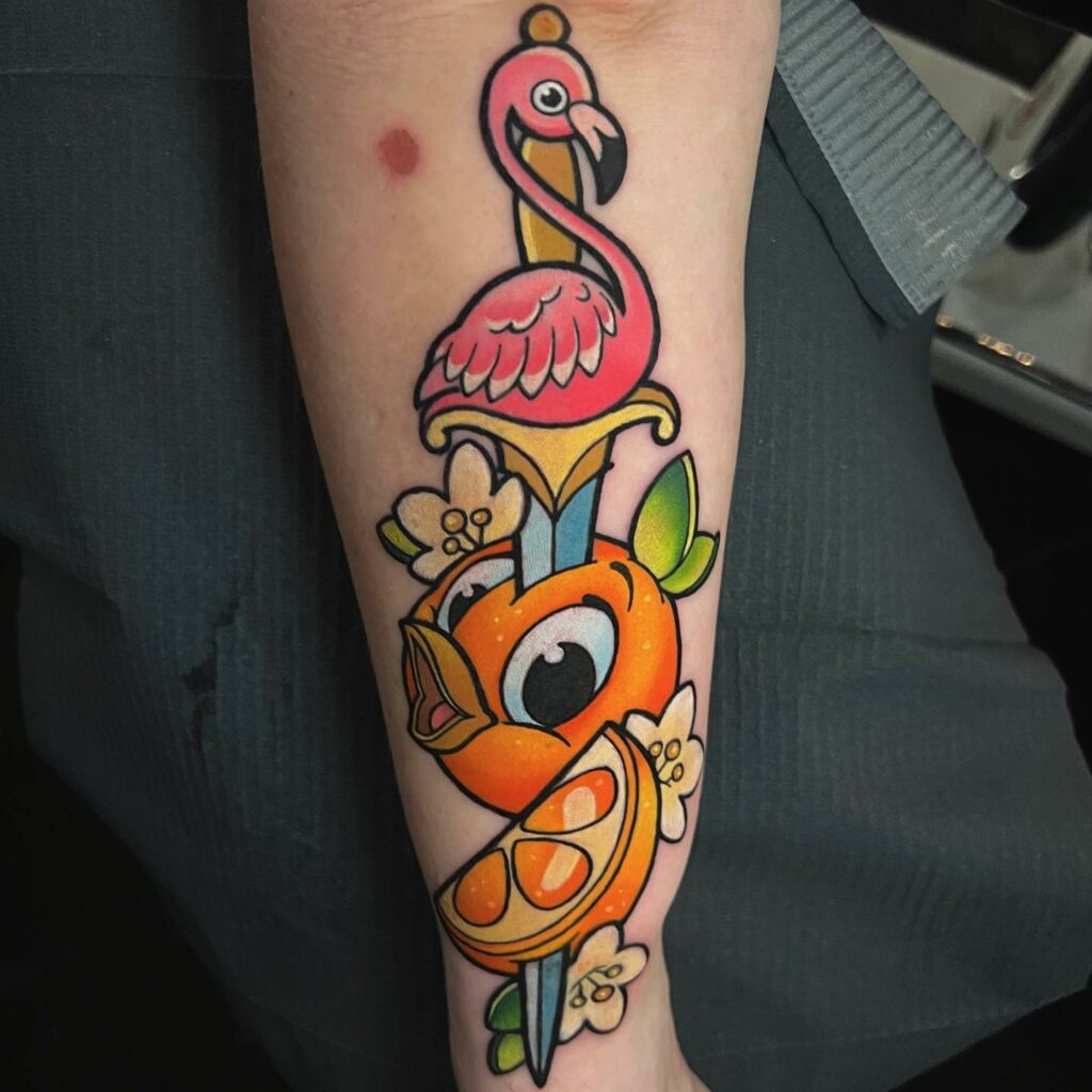 Amazing Flamingo Tattoos with Meanings To Inspire You In 2024! 11 Neon Flamingo Tattoo
