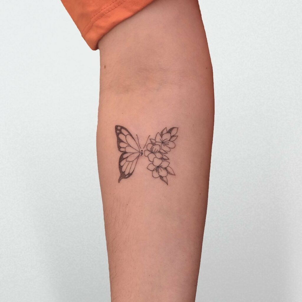 12+ Inspiring STICK-AND-POKE TATTOO IDEAS FOR 2024 13 Butterfly Hand-Poked Tattoo Ideas