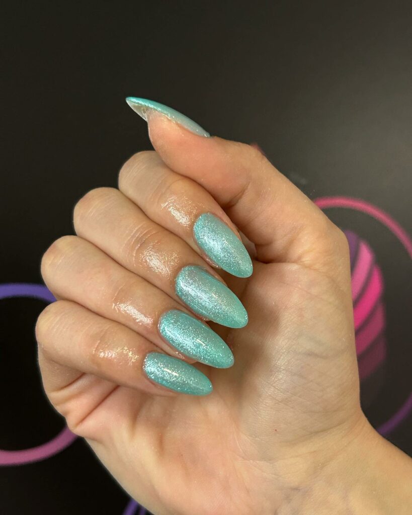20 Latest Tiffany Blue Nail Ideas To Try In 2024! 20 Gel Tiffany Blue Nails With Glitter