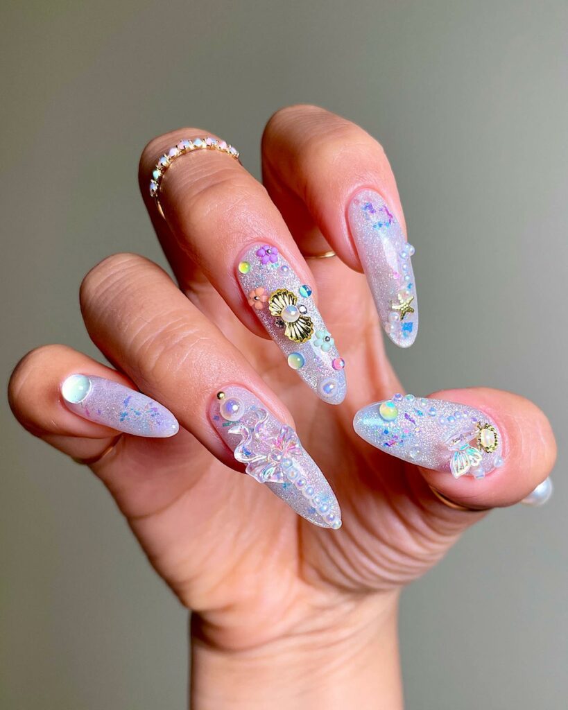 20 Latest Bubble Nail Ideas To Try In 2024! 12 Mermaid -Inspired Nails With Colorful Bubble Design