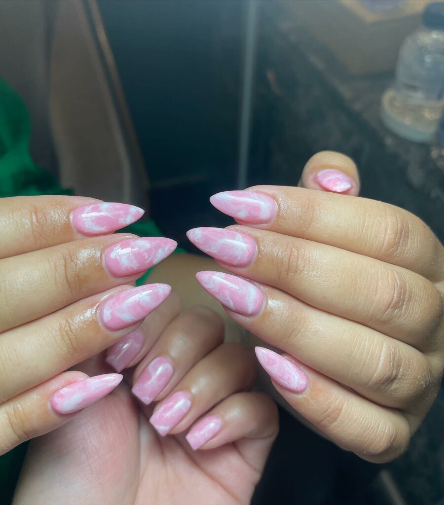 Discover 35 Pink Marble Nail Designs of 2024 20 Baby Pink