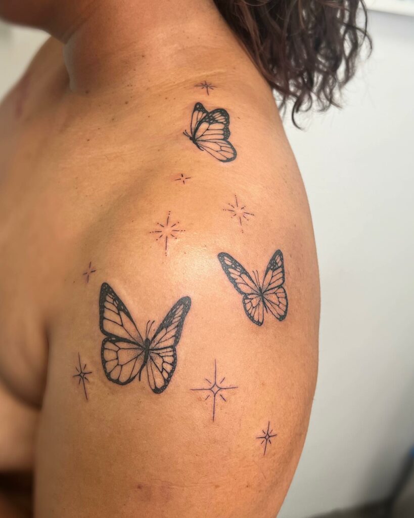 BEAUTIFUL SHOULDER TATTOO IDEAS FOR WOMEN IN 2024 14 Giant & Cute Butterfly Shoulder Tattoo