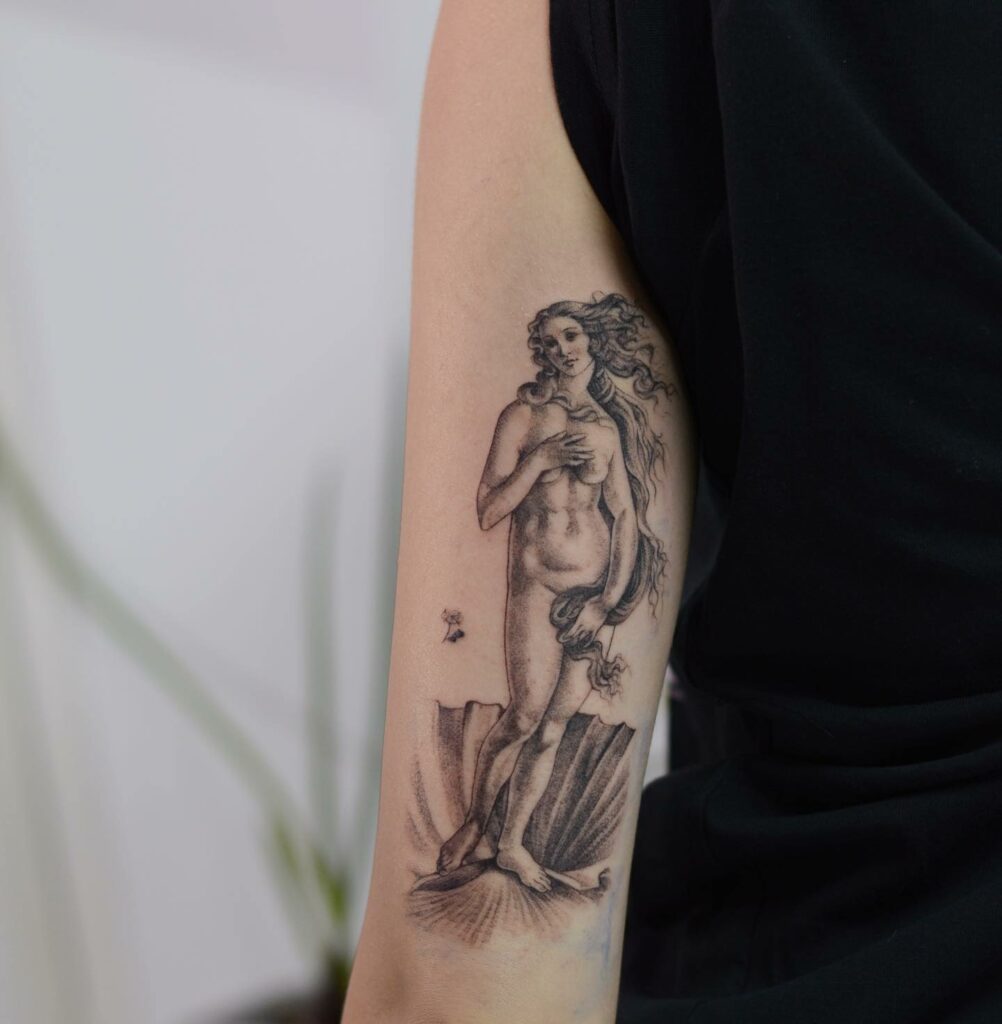 AWES0ME ANCIENT GREEK TATTOO DESIGNS + MEANINGS FOR 2024 12 Aphrodite Tattoo