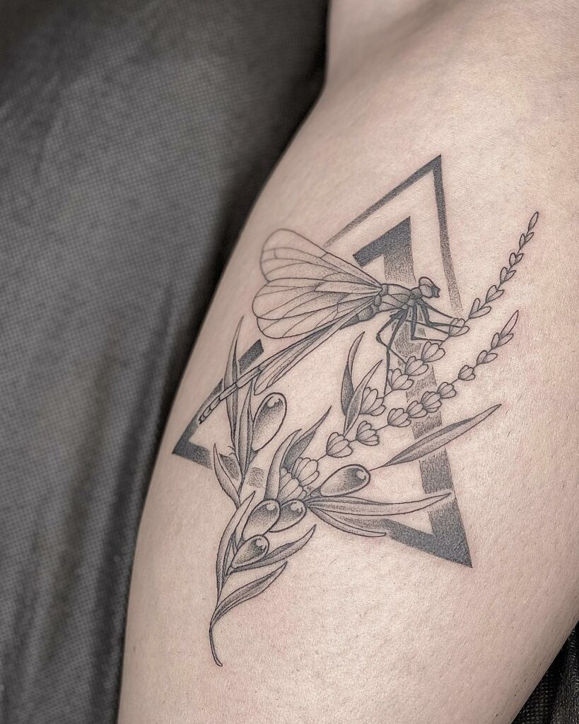 10 BEST LAVENDER TATTOOS WITH MEANINGS IN 2024 21 Geometric Lavender Tattoos