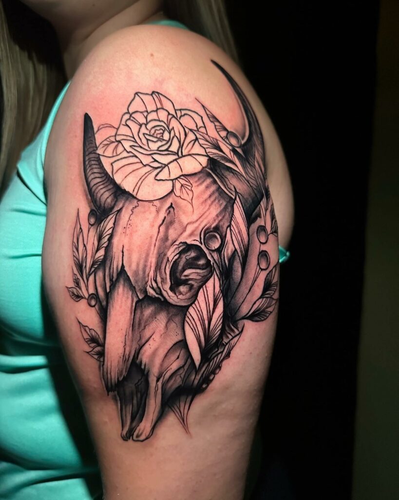 Amazing Bull Skull Tattoo Designs To Inspire You in 2024 17 Bull Skull Tattoo
