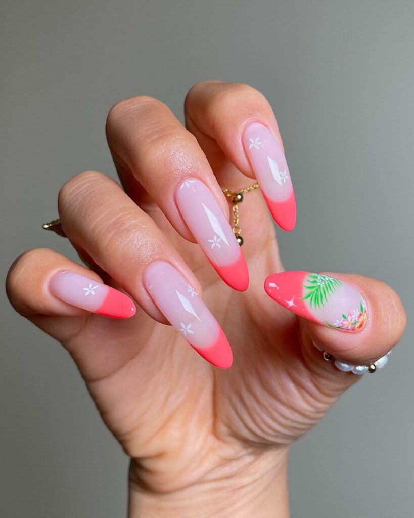 Feel Tropical with 35 Tropical Nails Designs for 2024 10 Tropical Color Nails