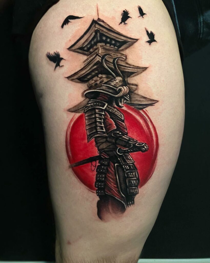 10 AMAZING SAMURAI TATTOO IDEAS + MEANINGS 21 Samurai Thigh Tattoo