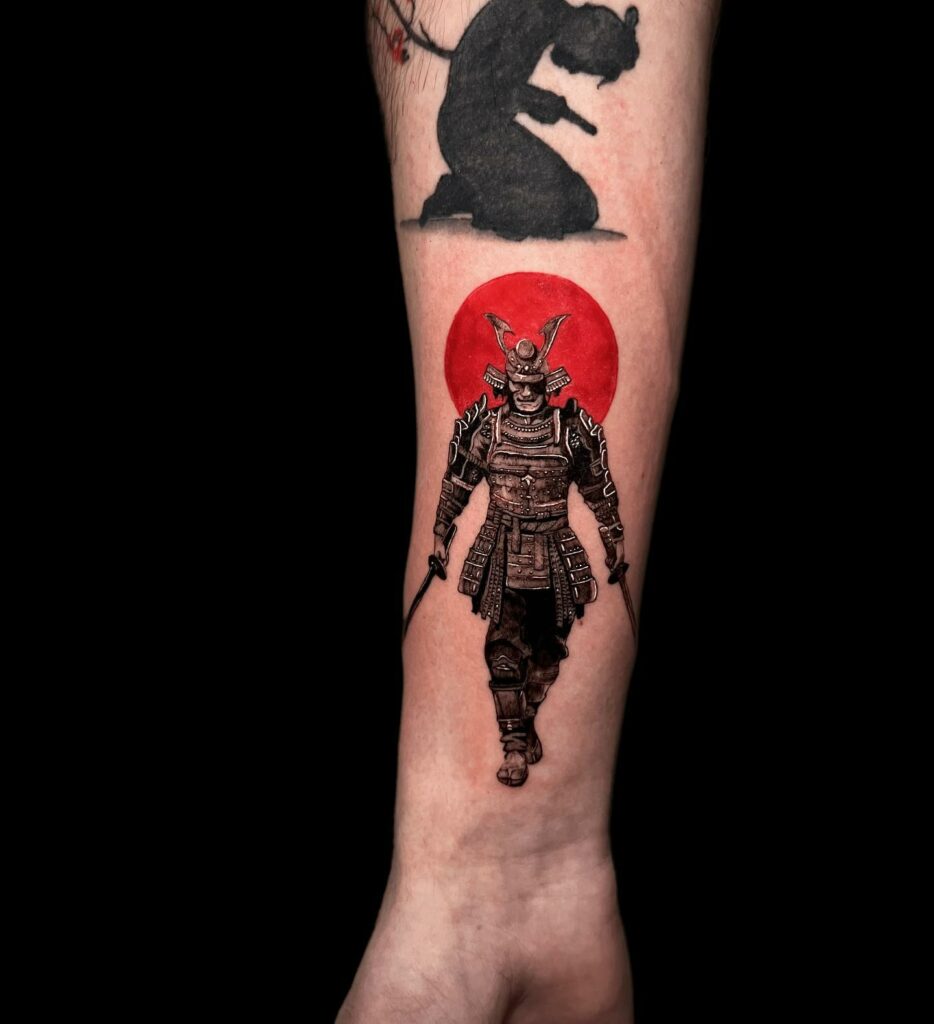 10 AMAZING SAMURAI TATTOO IDEAS + MEANINGS 22 Samurai Forearm Tattoo