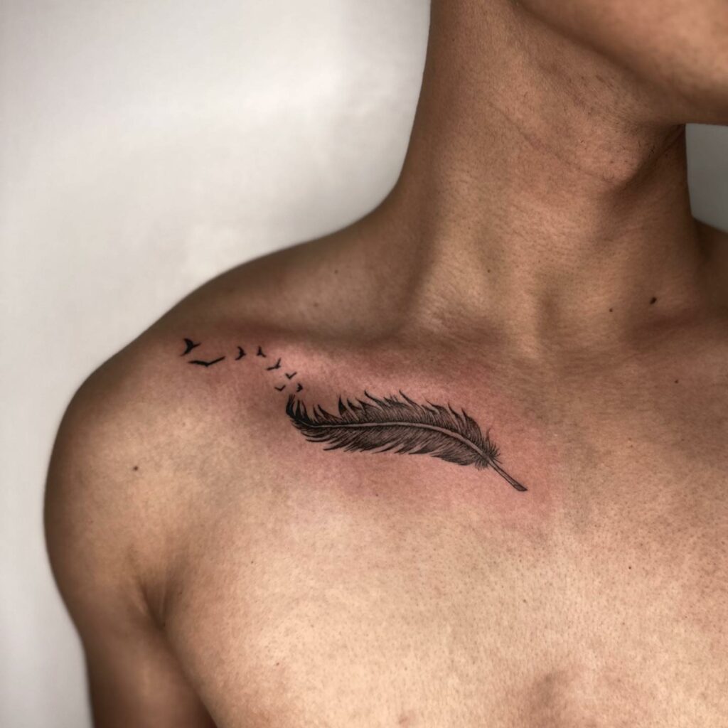 TOP 10 FEATHER TATTOO IDEAS + MEANINGS FOR 2024! 13