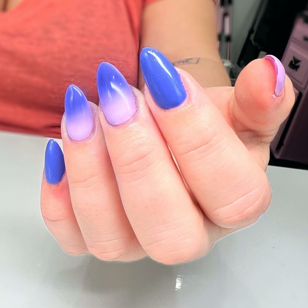 20 Latest Royal Blue Ombre Nail Designs To Try In 2024! 29 Royal Blue And Purple Ombre Nails
