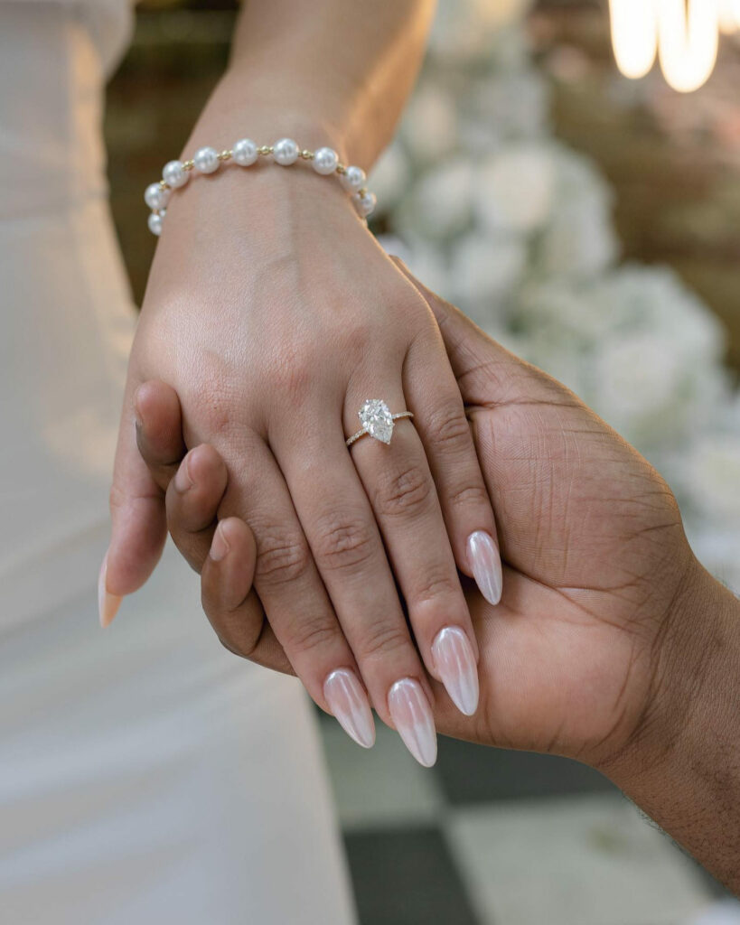 22 Latest Engagement Nail Designs To Try In 2024! 19 Chrome White Nail