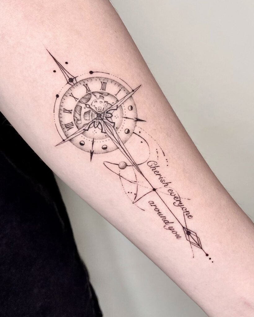 20+ AMAZING FOREARM TATTOOS FOR WOMEN - UPDATED FOR 2024 22 Compass Forearm Tattoo