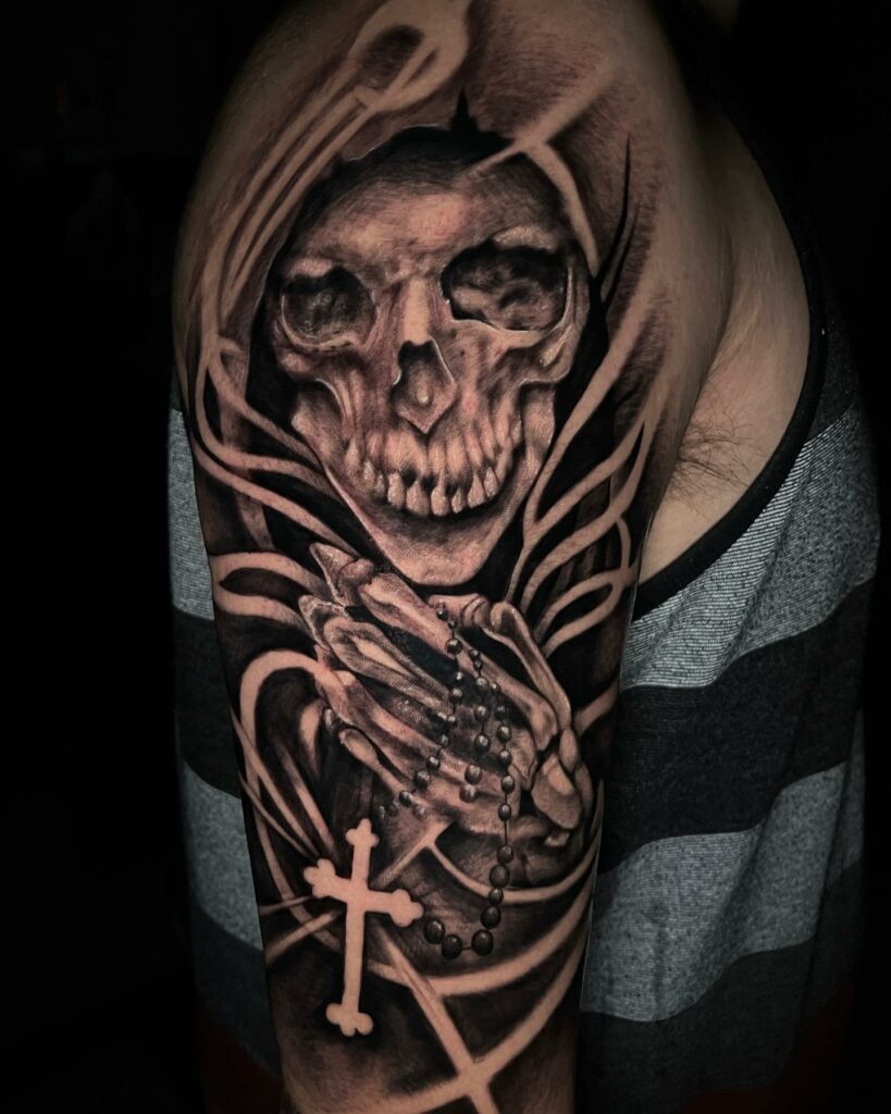 10 Best Santa Muerte Tattoo Designs In 2024 12 Santa Muerte Tattoo