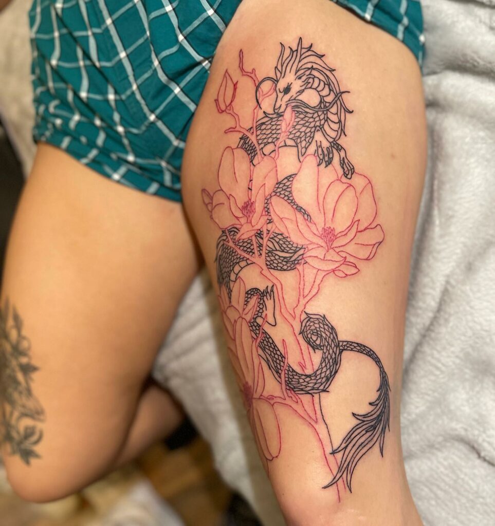12 Amazing Thigh Tattoo Ideas - UPDATED 2024 15 Asian Inspired Thigh Tattoo