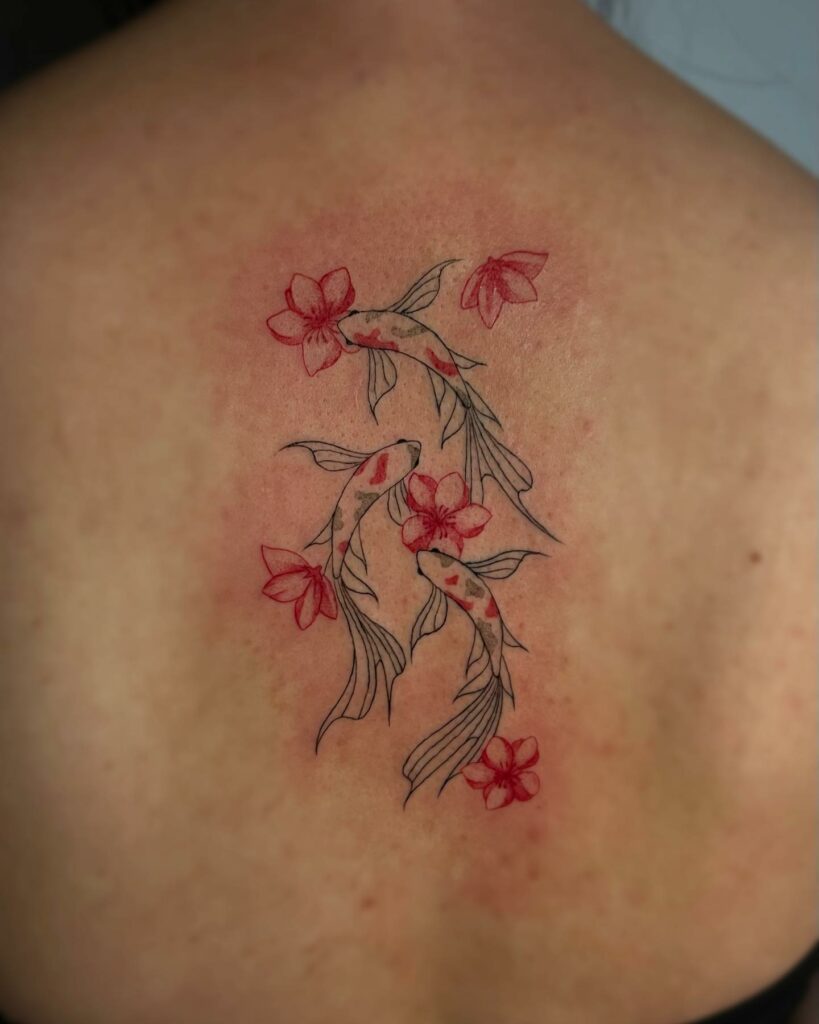 10+ KOI FISH TATTOO IDEAS + MEANINGS - UPDATED FOR 2024 18 Three Koi Fish Tattoo