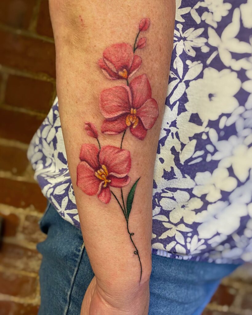 AMAZING ORCHID TATTOOS + THEIR COOL MEANINGS 21 Illustrative Orchid Tattoo