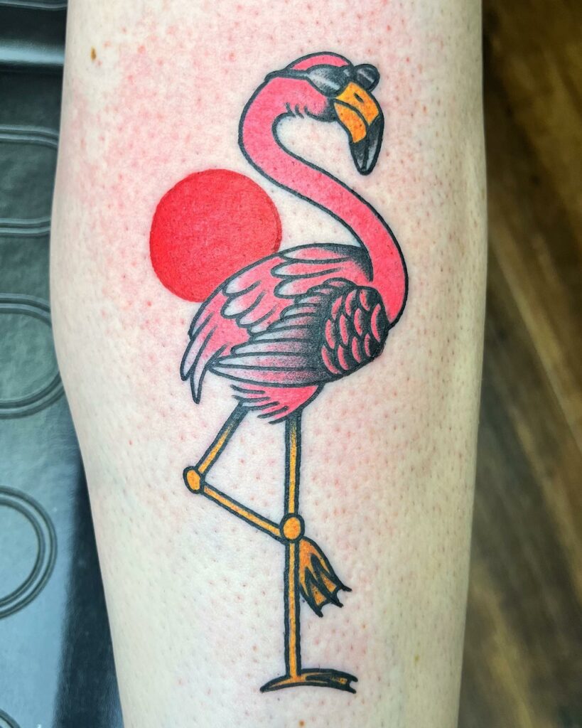 Amazing Flamingo Tattoos with Meanings To Inspire You In 2024! 19 Flamingo with an Eye Tattoo