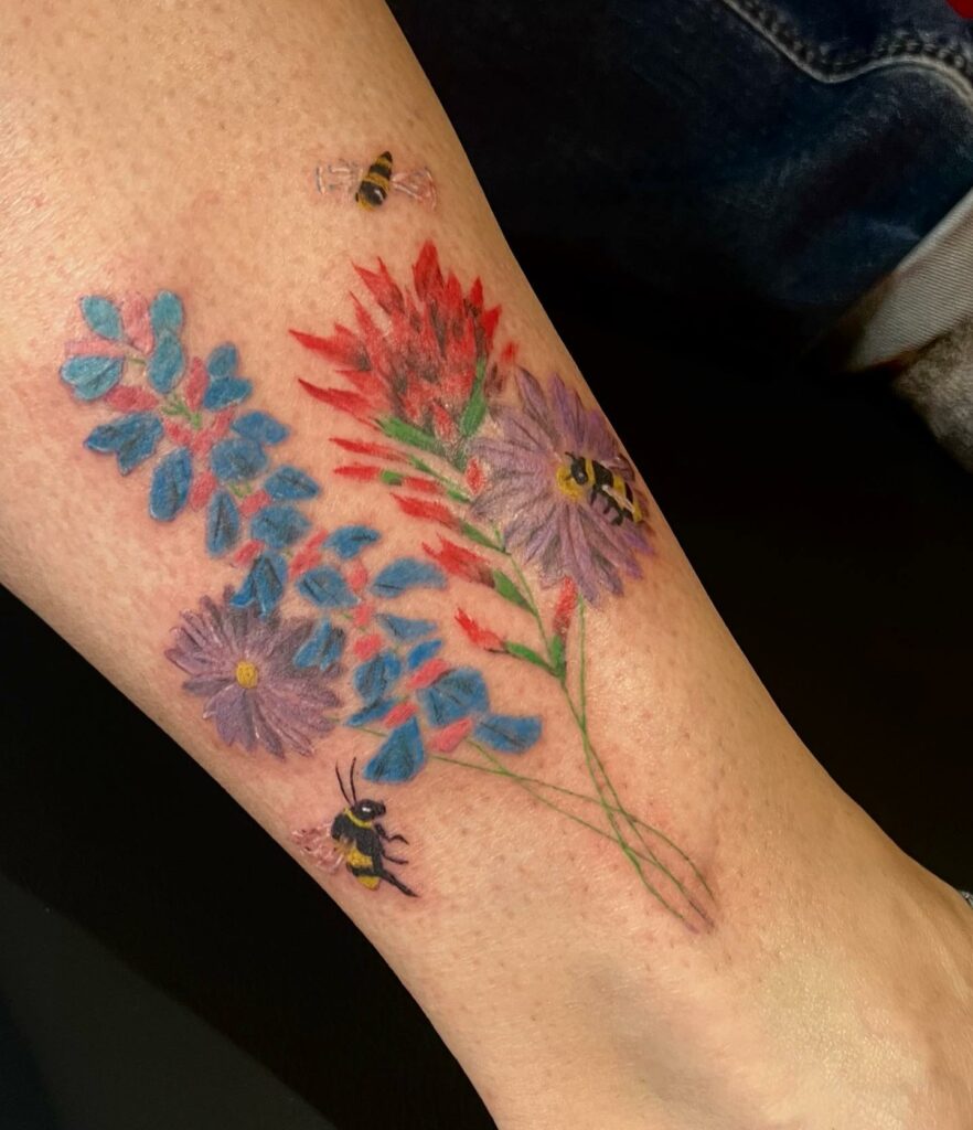 10 AMAZING BEE TATTOO IDEAS + MEANINGS - NEW FOR 2024 24 Multiple Bees Tattoo