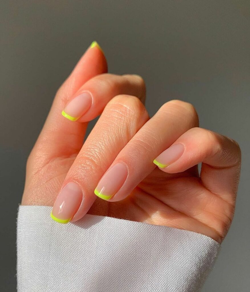 21 Latest Yellow French Tip Nail Designs To Try in 2024! 10 Thin Yellow French Nails