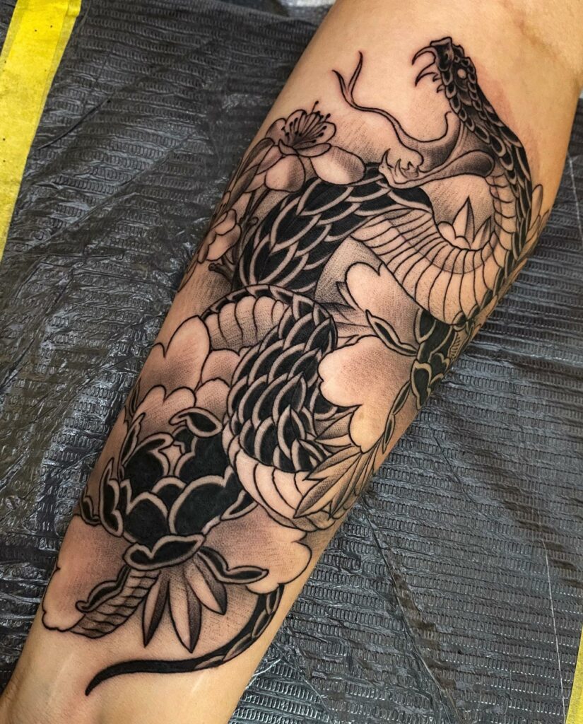 AMAZING ORCHID TATTOOS + THEIR COOL MEANINGS 19 Black-work Orchid Tattoo